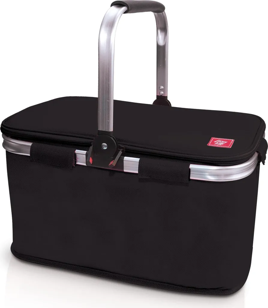 IRIS Panier pique-nique 20L Noir - Glacière portable avec anse renforcée