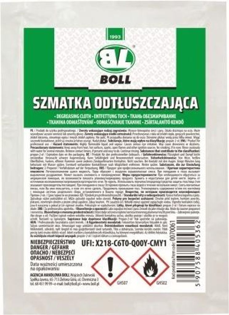 Szmatka Odtłuszczająca Do Montażu Szyb Samochodowych / Boll Zdjęcie produktu 
