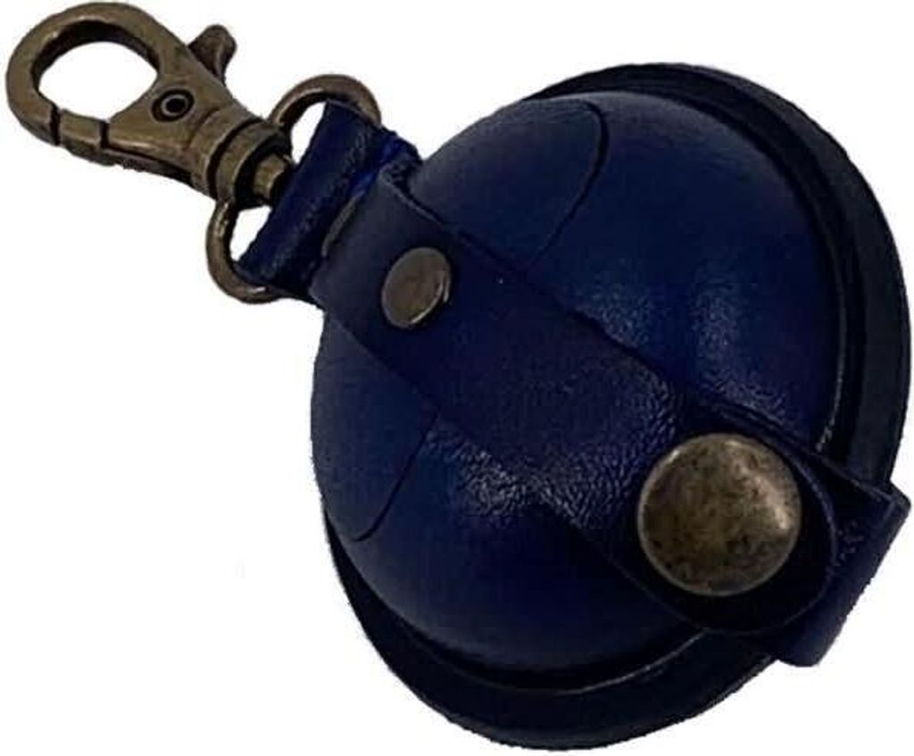 Mika Mini Geldbörse mit Karabiner Sattelleder blau ca. Ø 5 Produktbild 