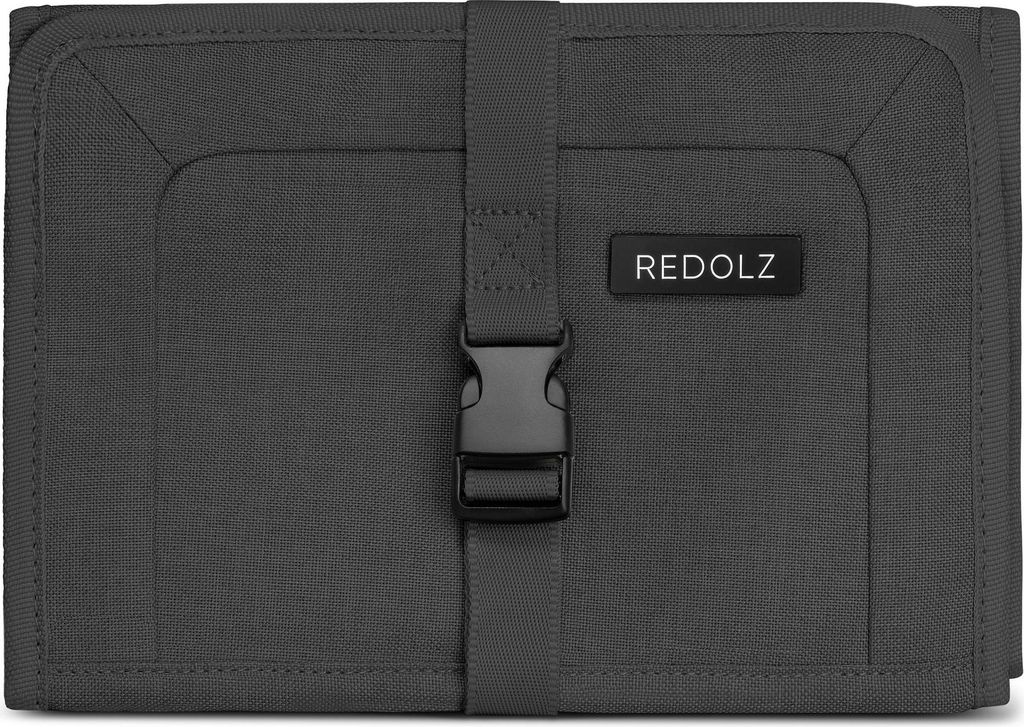REDOLZ Kosmetiktasche Essentials 12 Cosmetic Roller Black dunkelgrau