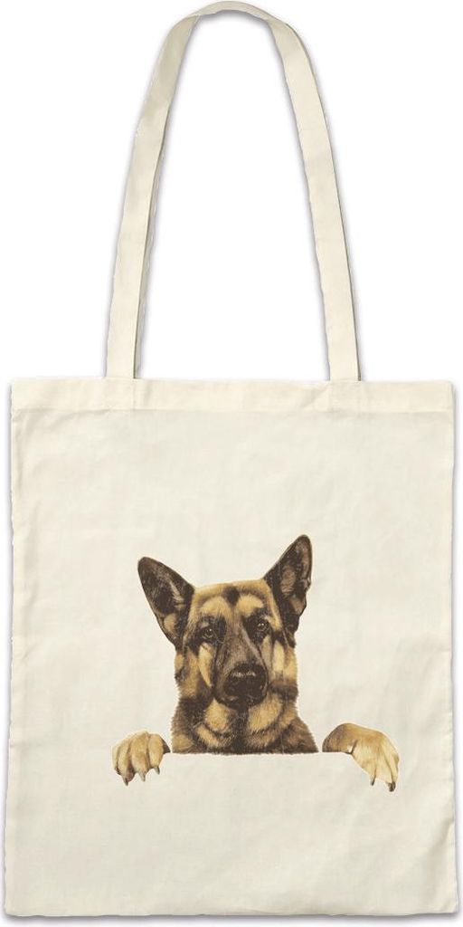 Urban Backwoods German Shepherd, Stofftasche, Farbe: Beige