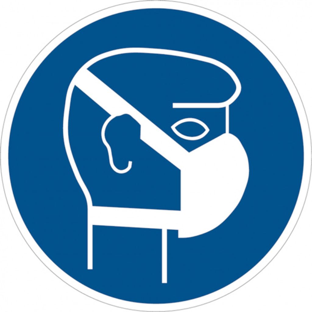 Dreifke Alu-Schild, geprägt "Staubmaske benutzen", Ø30cm, 1 Stück, Praxisbew...