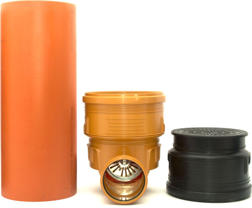 Scarmaxx KG Rohr DN400 mit Deckel A15 Wasserdicht mit Geruchsverschluss & 2xDN160