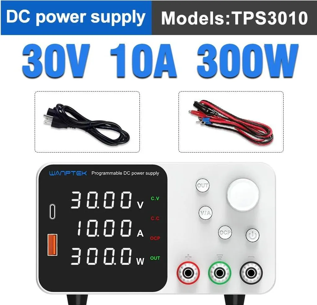 Alimentation de laboratoire TPS3010 - Sortie DC réglable 30V 10A Argent