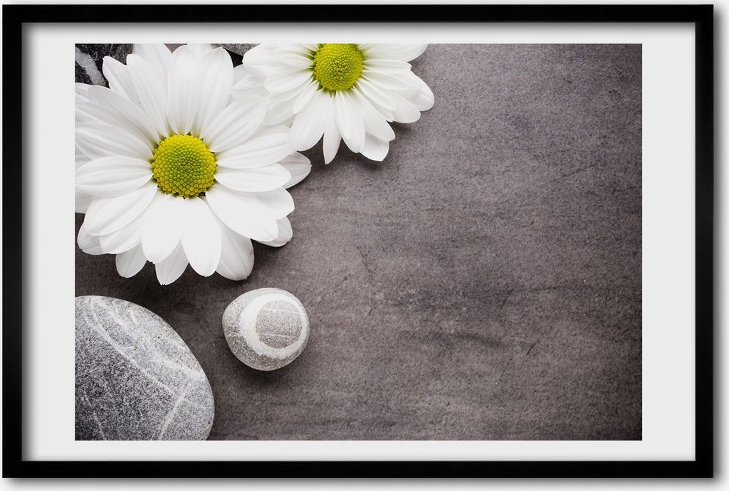Bild 60x40 MDF-Rahmen, Wandkunst Gerbera