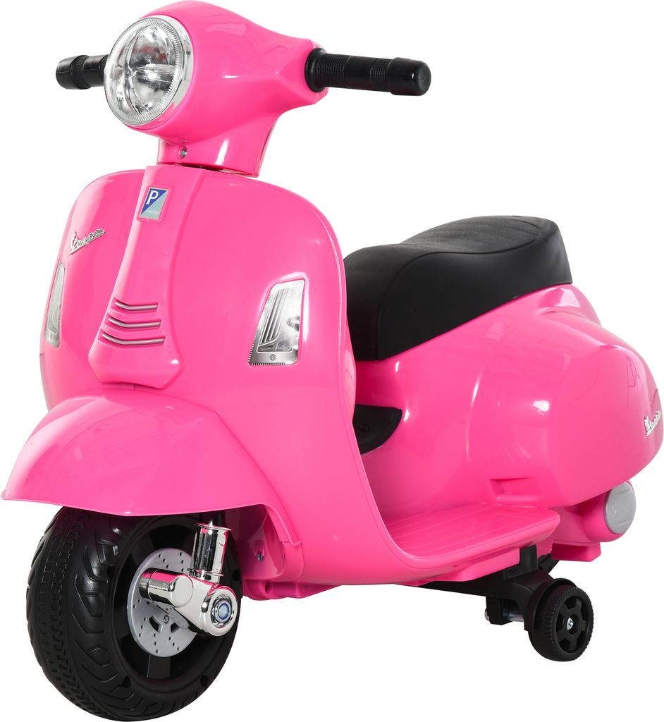 HOMCOM Elektro-Motorrad-Roller für Kinder von 18–36 Monaten, 6-V-Batterie-Motorrad mit Scheinwerferhupe und 4 Rädern, Kindermotorrad mit Führe...