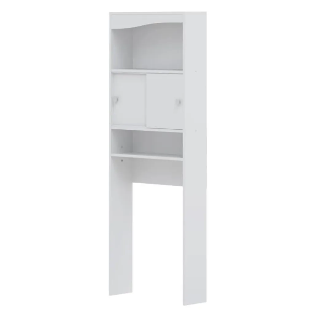 GALET Meuble de toilette et machine à laver L 64 cm en blanc mat moderne