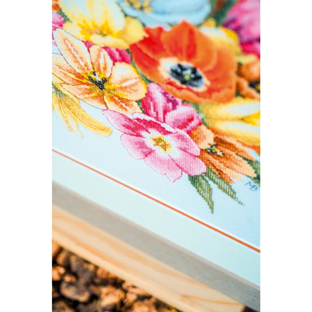 Kit Broderie Lanarte Tulipes Evenweave 28x37 cm Qualité Supérieure - 4