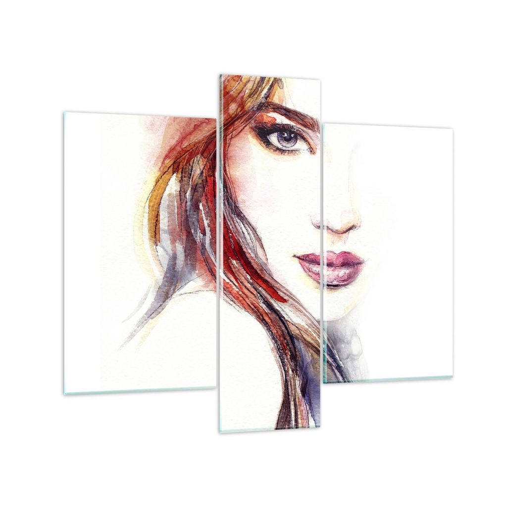 Bilder auf glas - Dame perfekt Kleid Eleganz - 95x80cm - Glasbilder - Wandbilder - Kunstdruck - zum Aufhängen bereit - Wanddekoration aus Glas - G...