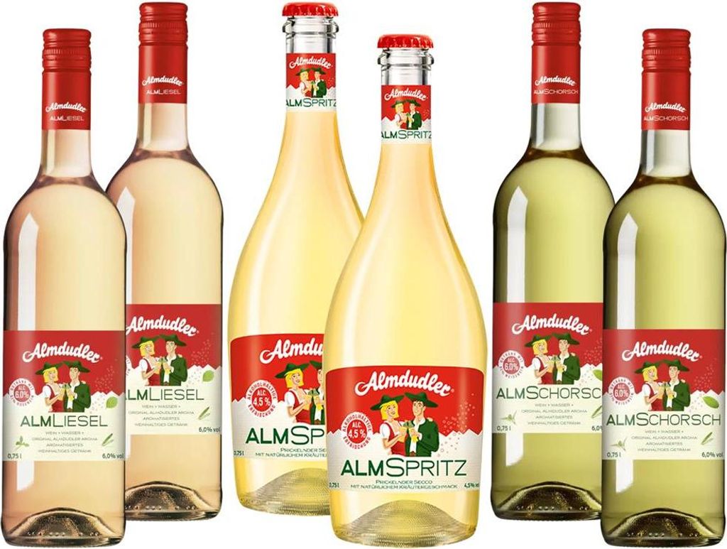 Set Almdudler je 2 Fl. Almliesel Almspritz Almschorsch Wein Produktbild 