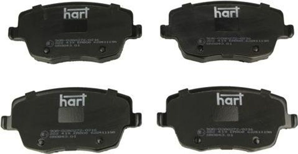 HART 222 419 Bremsbelagsatz, Scheibenbremse OE 6Q0698151A kompatibel mit Cordoba, Ibiza, Fabia, Roomster, Polo 9N