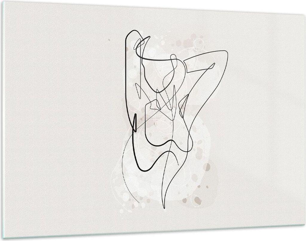 Bilder auf glas - Einteilig - Linie Frau Linie - 120x80cm - Glasbilder - Wandbilder - Bilder - zum Aufhängen bereit - Wanddekoration aus Glas - Gl...