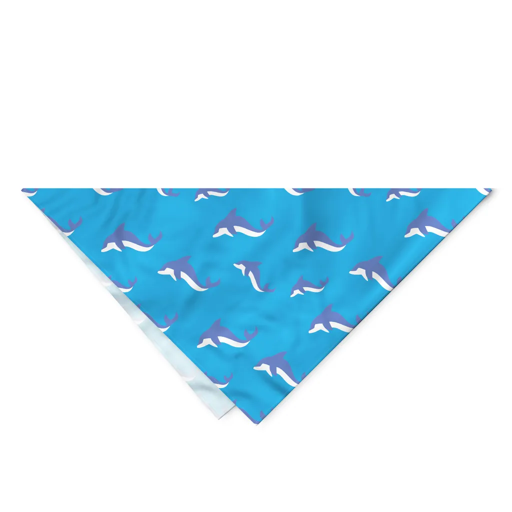 ABAKUHAUS Bandana Cane Resistente 40x40 - Blu Mare Delfini Washable - 2