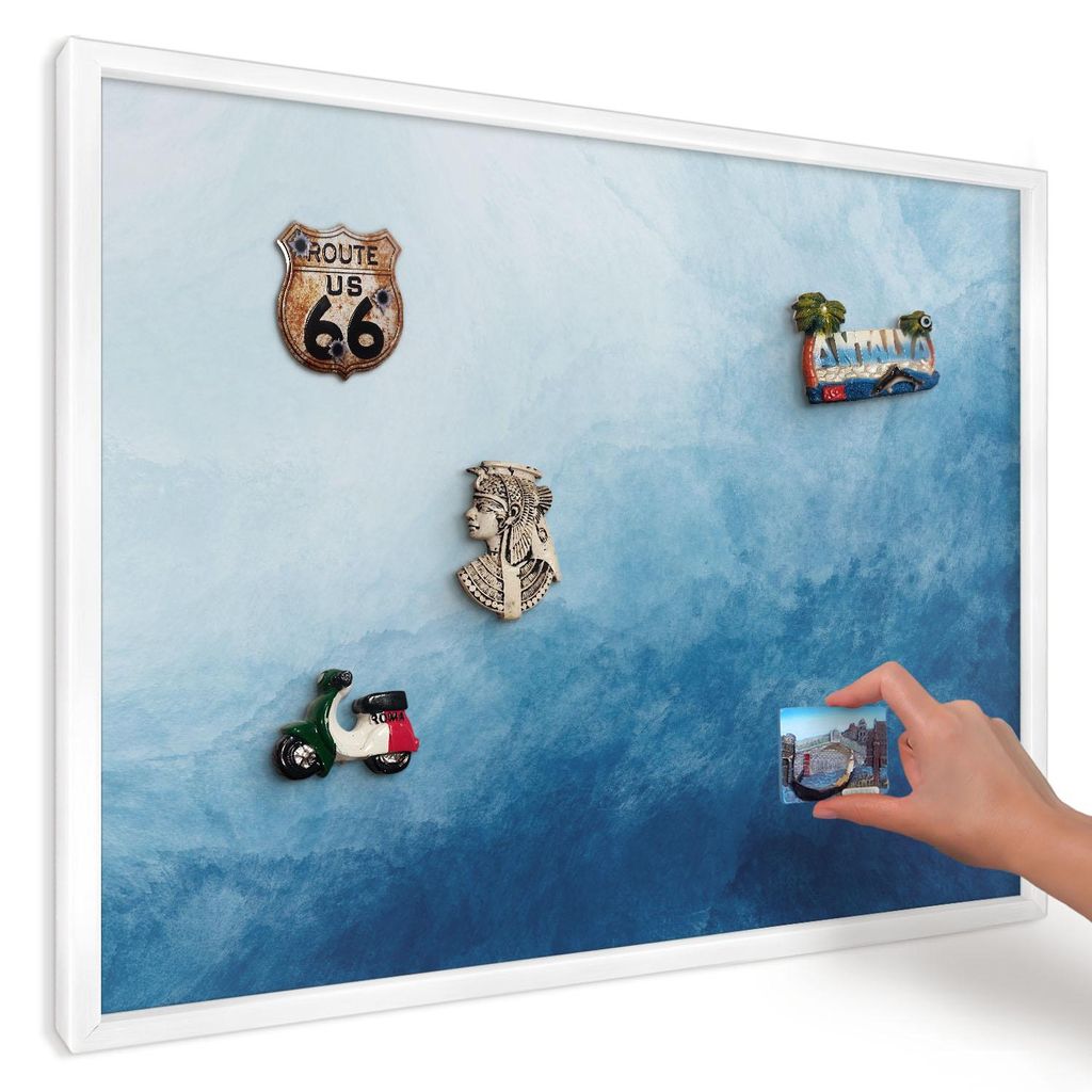 Magnettafel 70x50 cm mit weißem Rahmen - Magnetische Produktbild 