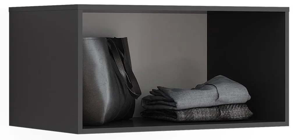 Rangement dessus d'armoire anthracite 80cm compact et robuste Elmo