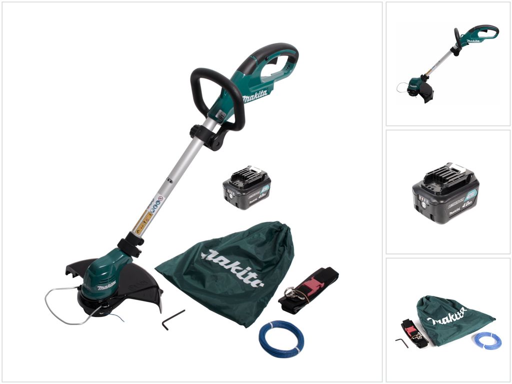 Makita UR 100 DM1 Akku Rasentrimmer 10,8V + 1x Akku 4,0Ah + 1x Fadenkopf und Zubehör - ohne Lader