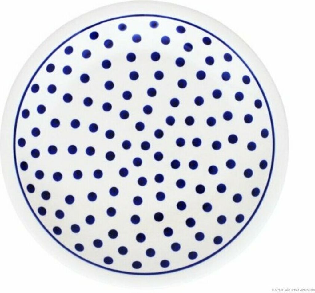 Bunzlauer Keramik Teller – flacher Essteller Speiseteller Ø 24 cm – spülmaschinenfest, robust & langlebig ,Dekor 37