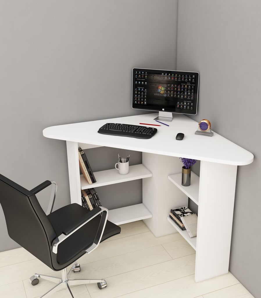 Skye Decor, Corner - White, Bureaux, blanc, 80 x 73,8 x 80 Image du produit 