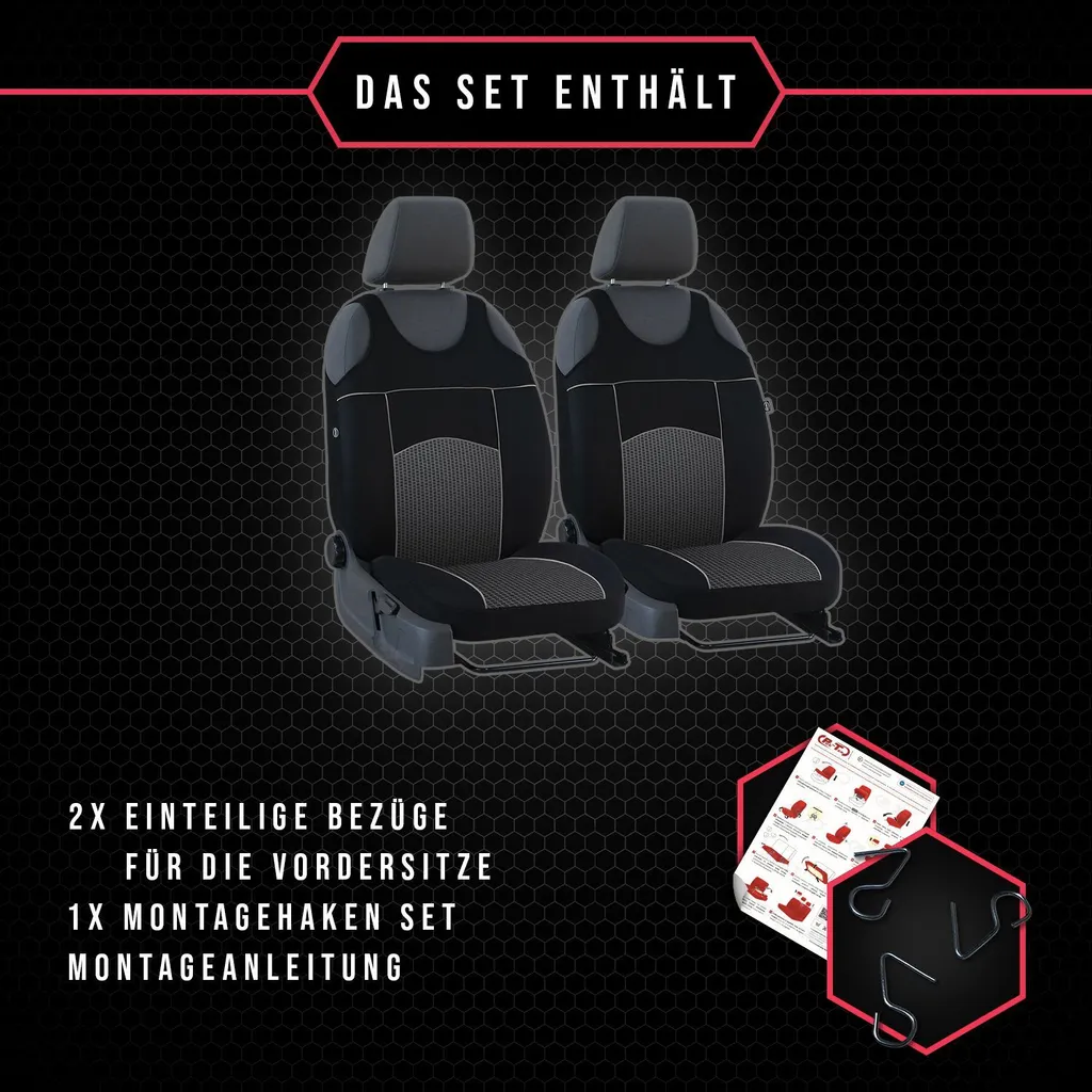 Coprisedili Auto Audi A1 Grigio: Set Anteriore Universale di Alta Qualità - 8