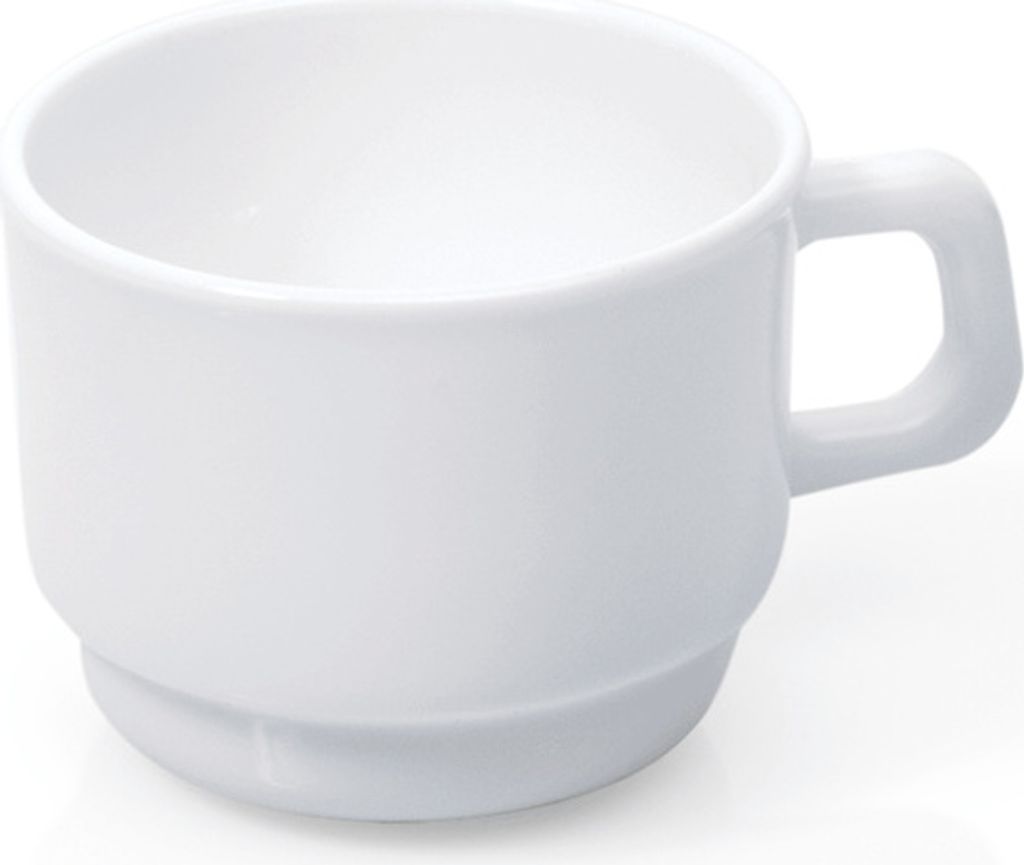 30x Obertasse Tasse Kaffetasse Uni, 180 ml + Untertasse weiß Opalglas