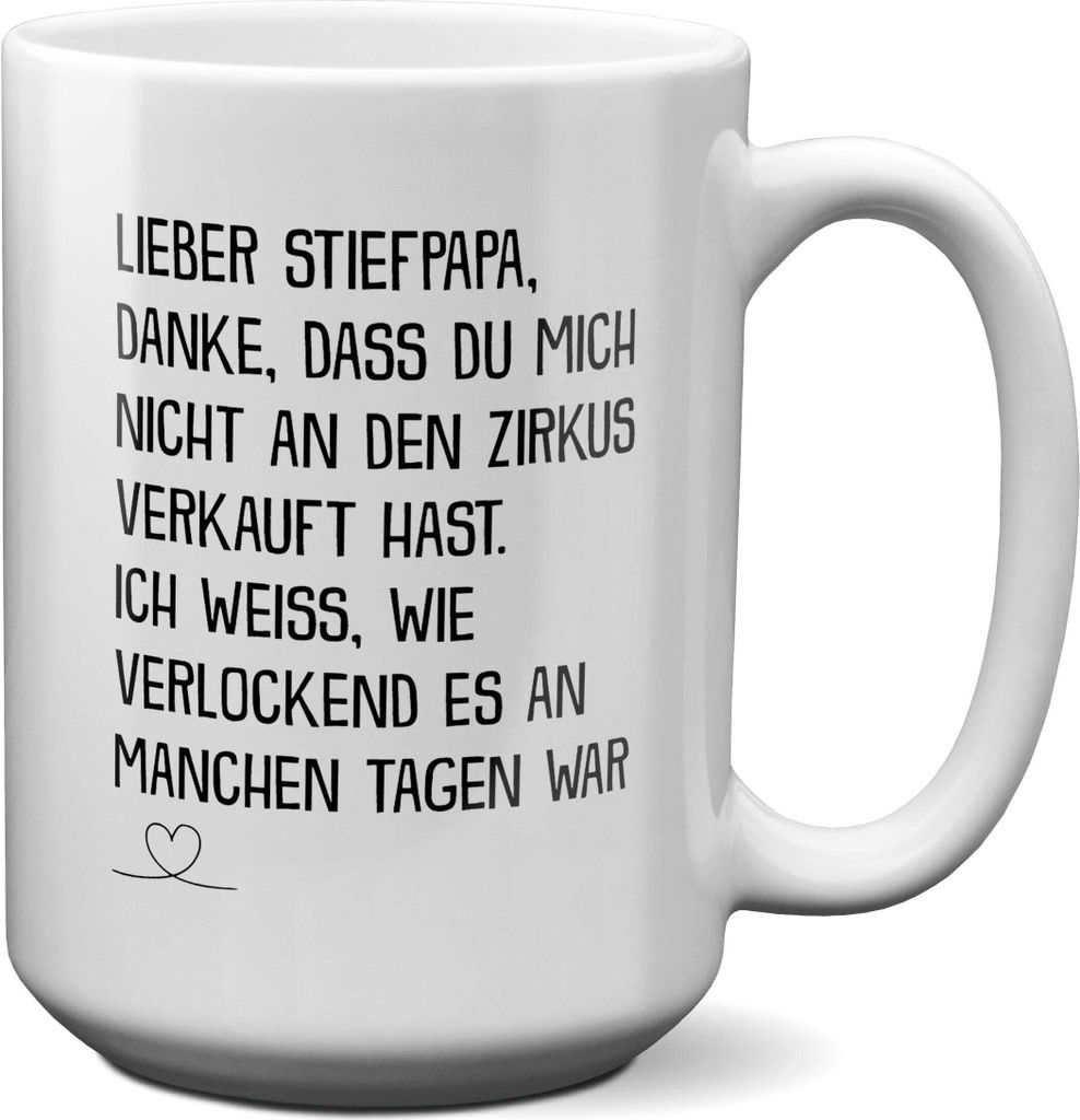 22Feels XL Tasse Stiefpapa Geschenk Vatertag Bonuspapa Stiefvater Geburtstag Herrentag Weihnachten Patchwork Stiefeltern Kaffeetasse Männer Gesche...