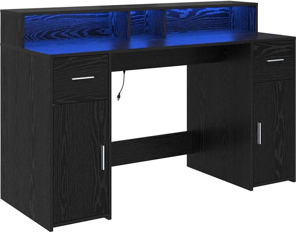 Schreibtisch Schwarze Eiche 140 x 55 x 91 cm Holzwerkstoff