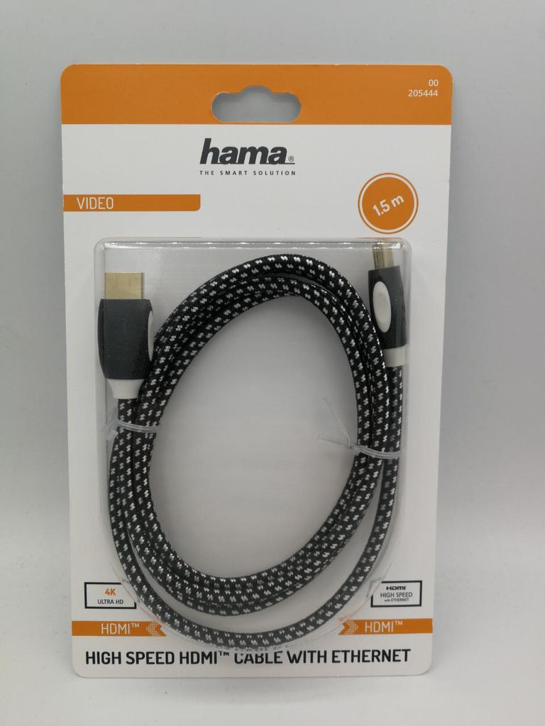 Hama HS HDMI Kabel 4K 1,5m vergoldet mit Ethernet, Schwarz