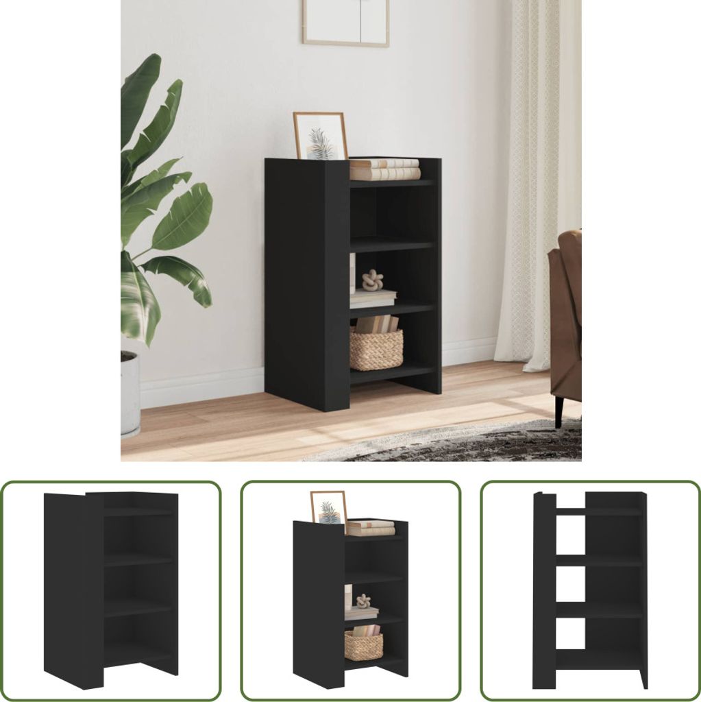 The Living Store Sideboard Schwarz 45x35x75 cm Holzwerkstoff