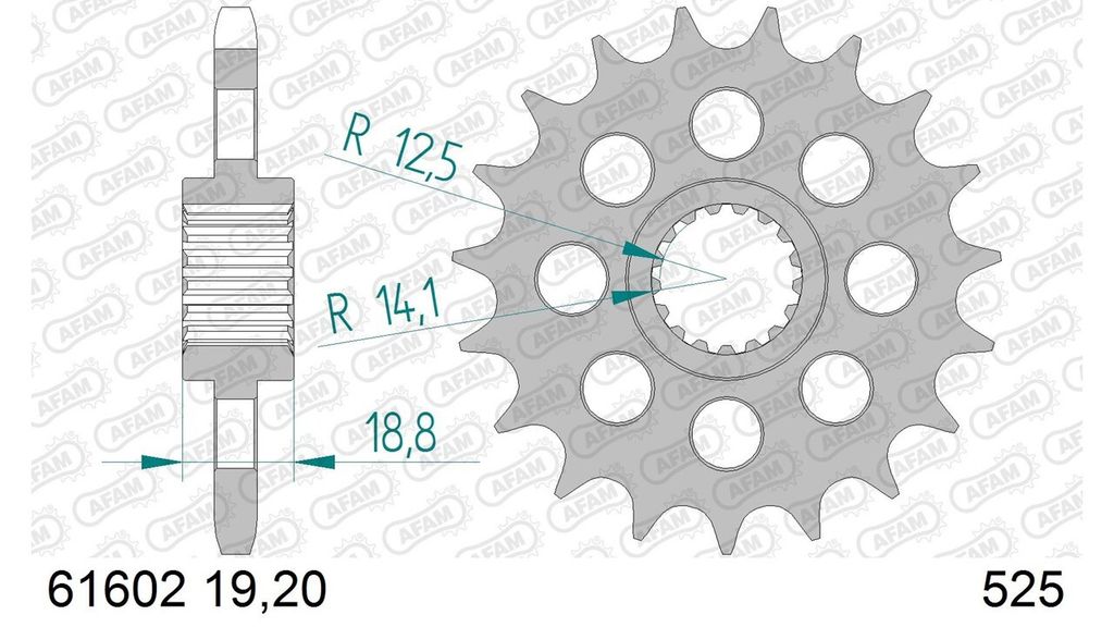 AFAM Standard Stahlritzel vorne 61602 - 525