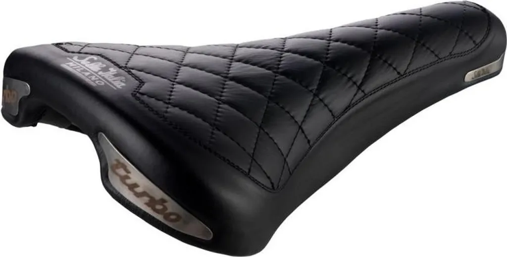 Selle Italia Turbo Bonnie L1 Cuir Noir avec Rails Fec-Alloy 275mm
