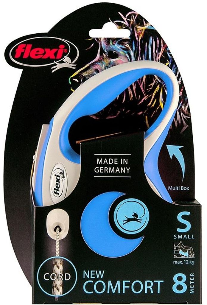 FLEXI Rollleine New COMFORT Seil - 8m, bis 12kg - blau Produktbild 4