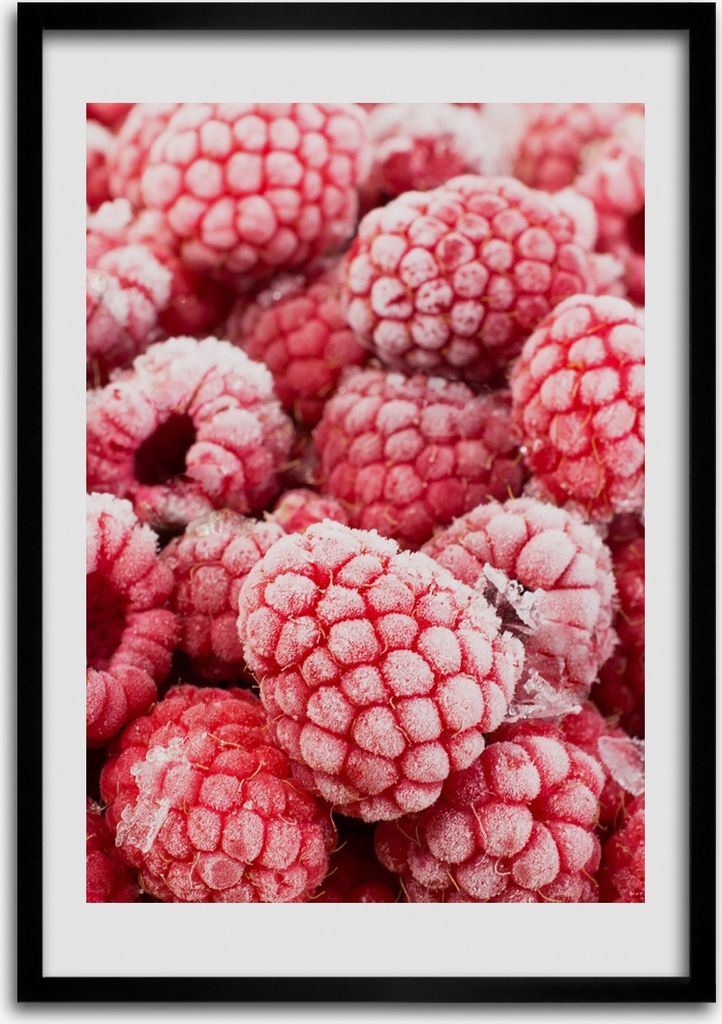 Bild - Bilderrahmen - Foto - 70 cm x 100 cm - MDF - Rahmen - Wandkunst - Himbeeren