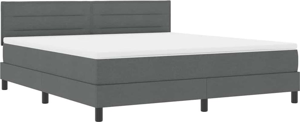vidaXL Boxspringbett mit Matratze Dunkelgrau 180 x 200 cm Stoff