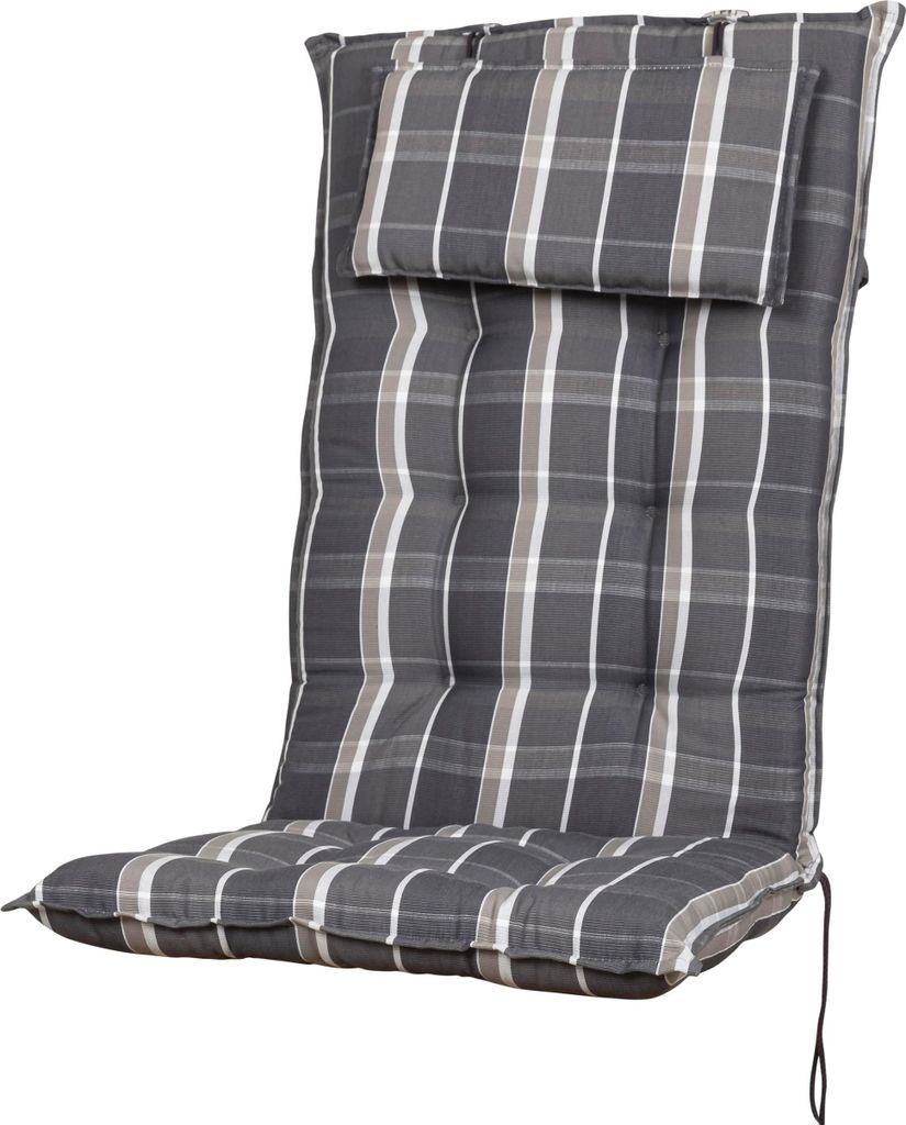 Auflage Hochlehner Sylt 10557-700 grau kariert 119x50x8 cm Produktbild 