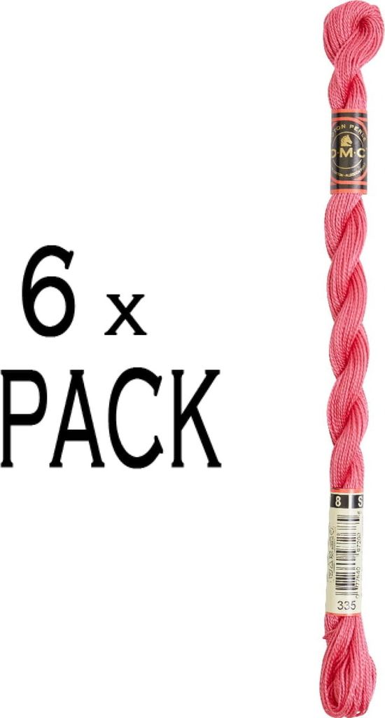 6x DMC Perlgarn Stärke 8, 25 m, 115AR/8-335, VPE