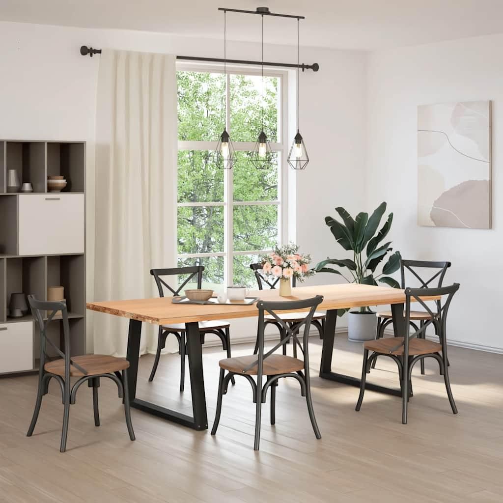 vidaXL Esstisch Beine V-Form 2 Stück Schwarz 100x(72-73,3) cm Stahl