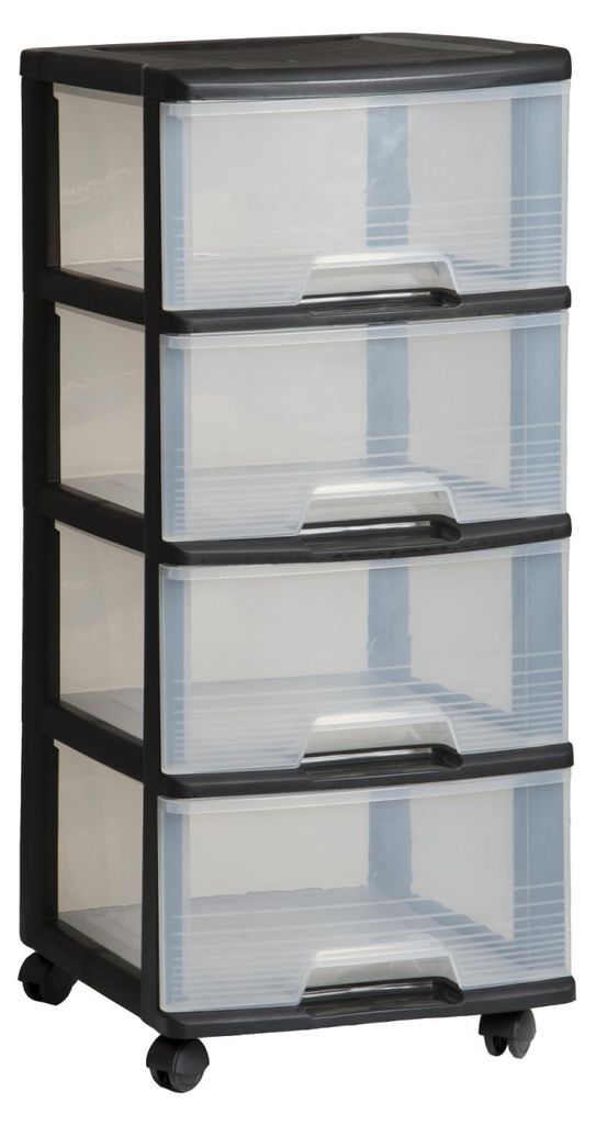 Regálek se šuplíky černý 4x20l Obrázek produktu 