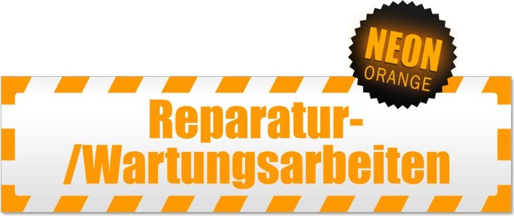 Reparatur Wartung gestreift Magnetschild Schild magnetisch