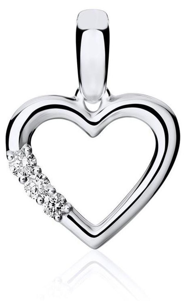 Brilladia Herzanhänger für Damen aus 18K Weißgold mit Diamanten