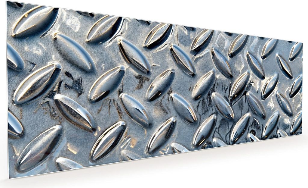 Küchenrückwand Spritzschutz Glas mit Motiv Riffelblechmuster 40 x 40 cm