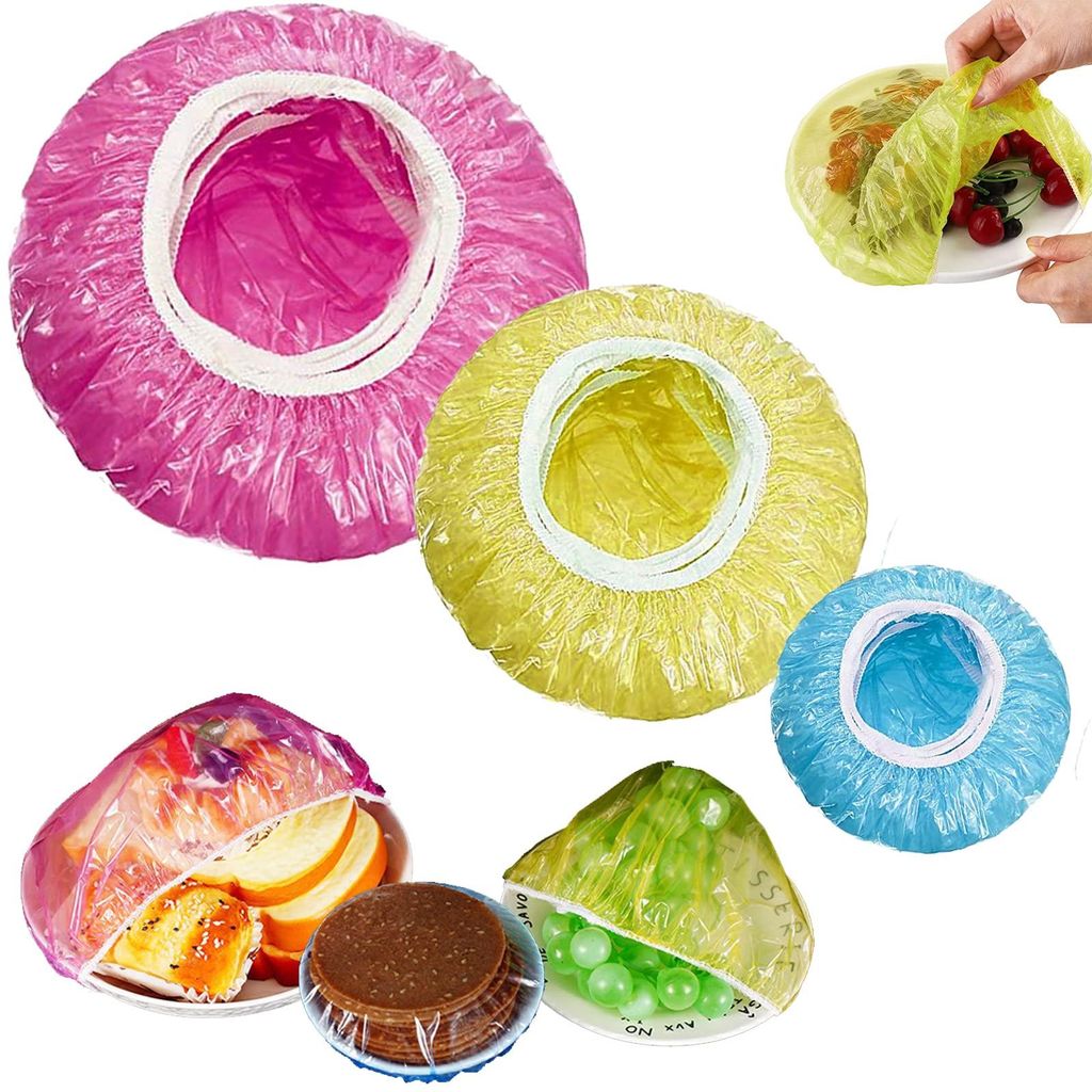 60 elastische, wiederverwendbare und wasserdichte Aufbewahrungsbeutel in drei Größen und verschiedenen Farben. Ideal zum Schutz von Gemüse zu Ha...