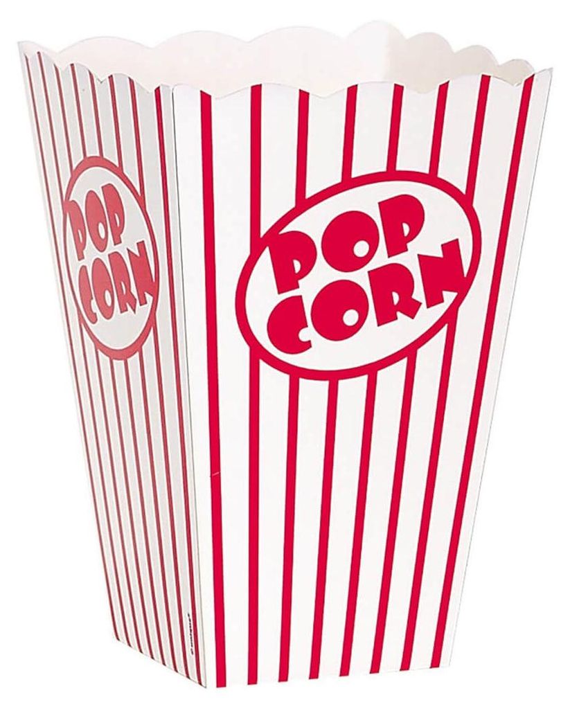 Pudełka na popcorn w biało-czerwone paski - 10 szt. Zdjęcie produktu 