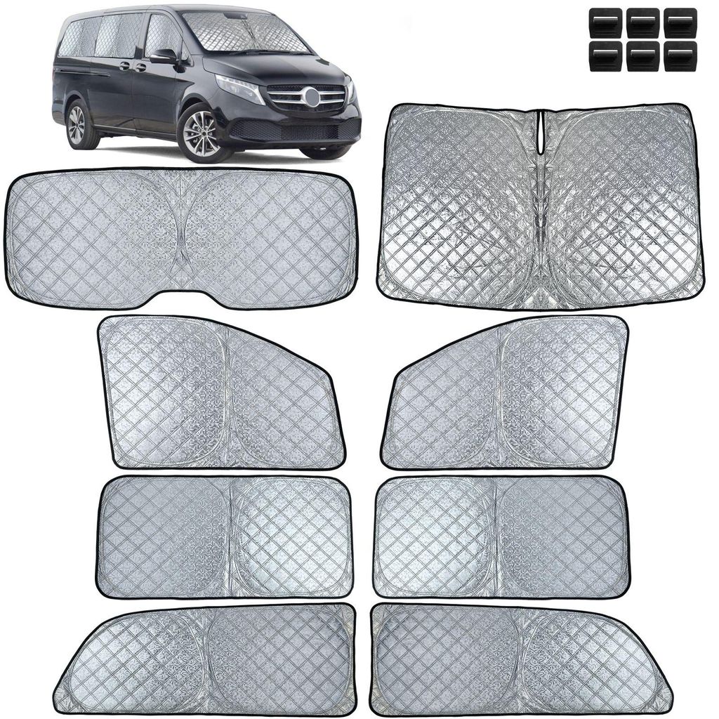 Für Mercedes V-Klasse W447 2014-2023 Sonnenschutz Verdunklung 8-teilig Thermo in der Farbe von Carparts-Online GmbH