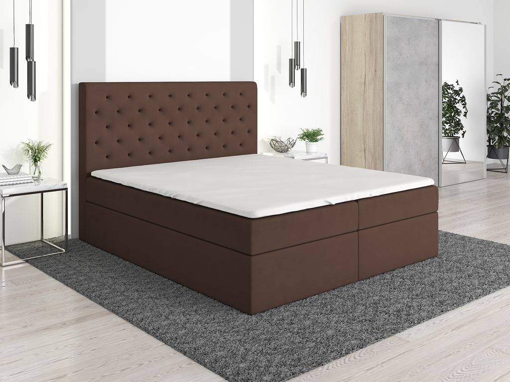 Boxspringbett IWA 160x200 mit 2 Bettkästen, Bonell-Matratze und Topper. Möbel vom Hersteller- Handarbeit! Bett Komplett-Set mit Matratze, Bettkas...