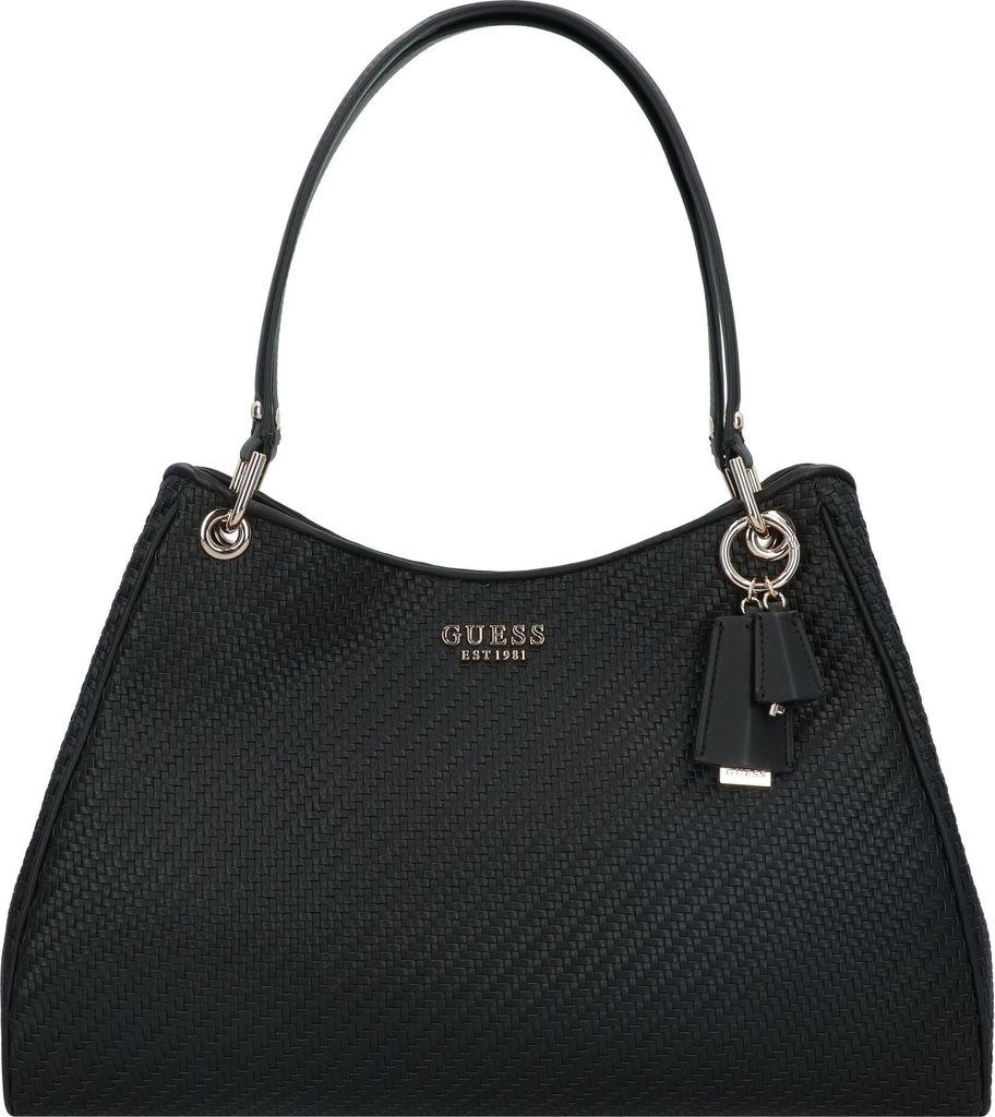 Guess Mirema gewebte Einkaufstasche in Schwarz für Damen – 44 x 29 x 12 cm / Schwarz