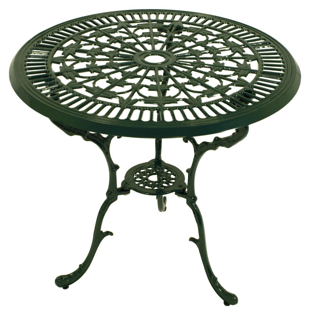 Tisch Jugendstil 70cm rund Aluguss dunkelgrün Produktbild 