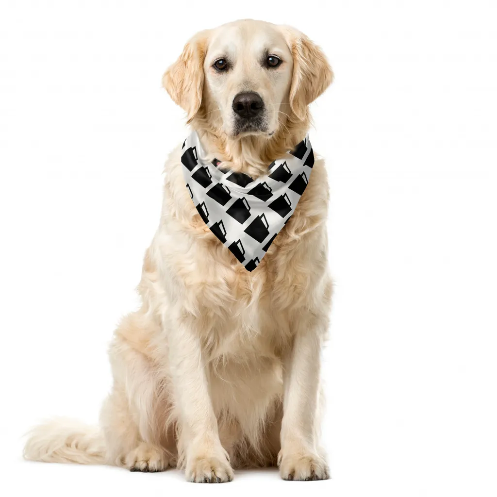 Bandana Professionale ABAKUHAUS 40x40cm - Cuori e Tazze per Pet