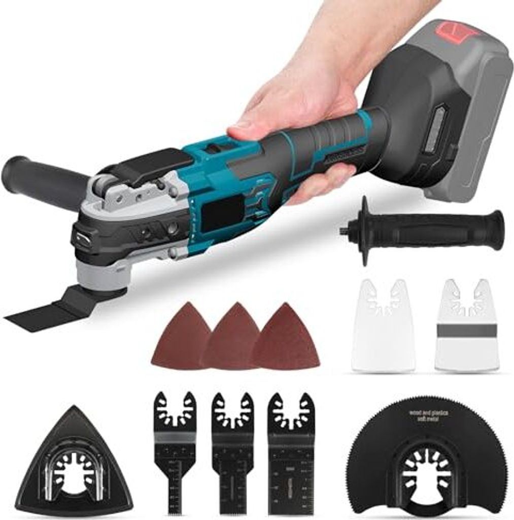 Batterie Multifunktionales Werkzeug Makita 18 V Akku, Multitool, bürstenloser Oszillationswerkzeug, 6-Gang 5000-20000 U / min, 3 ° Oszillationswi...