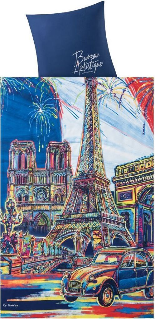 Bureau Artistique Microfaser Bettwäsche 155 x 220 311989 Paris