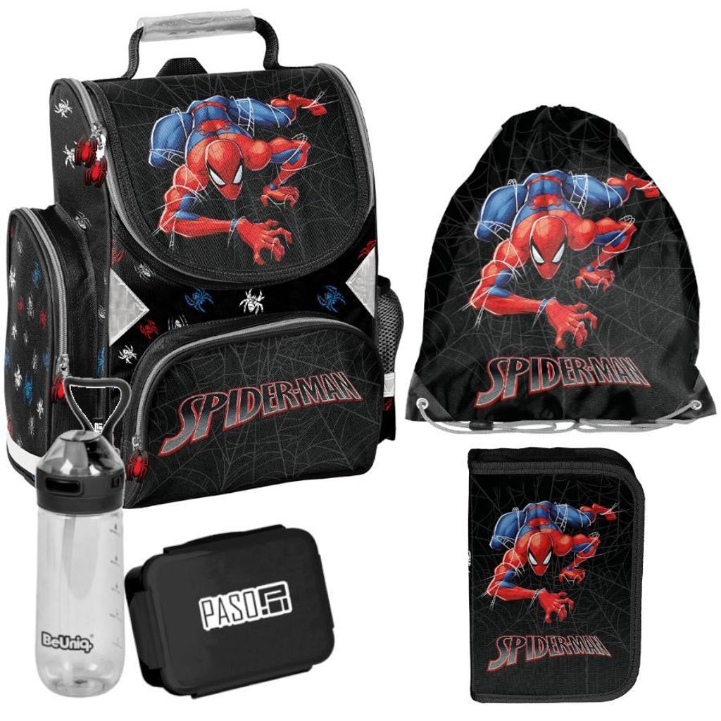 Mega Schulset – SPIDERMAN 5-teiliges Schulranzen-Set Für Produktbild 